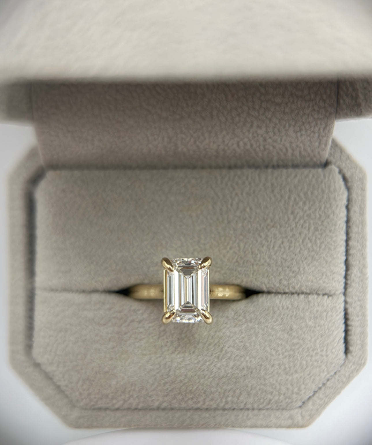 14K Yellow Gold 2.5ct Emerald Engagement Ring