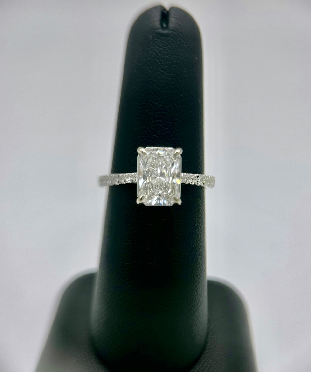 14K White Gold 2.19 CT Lab Grown Radiant with Accents