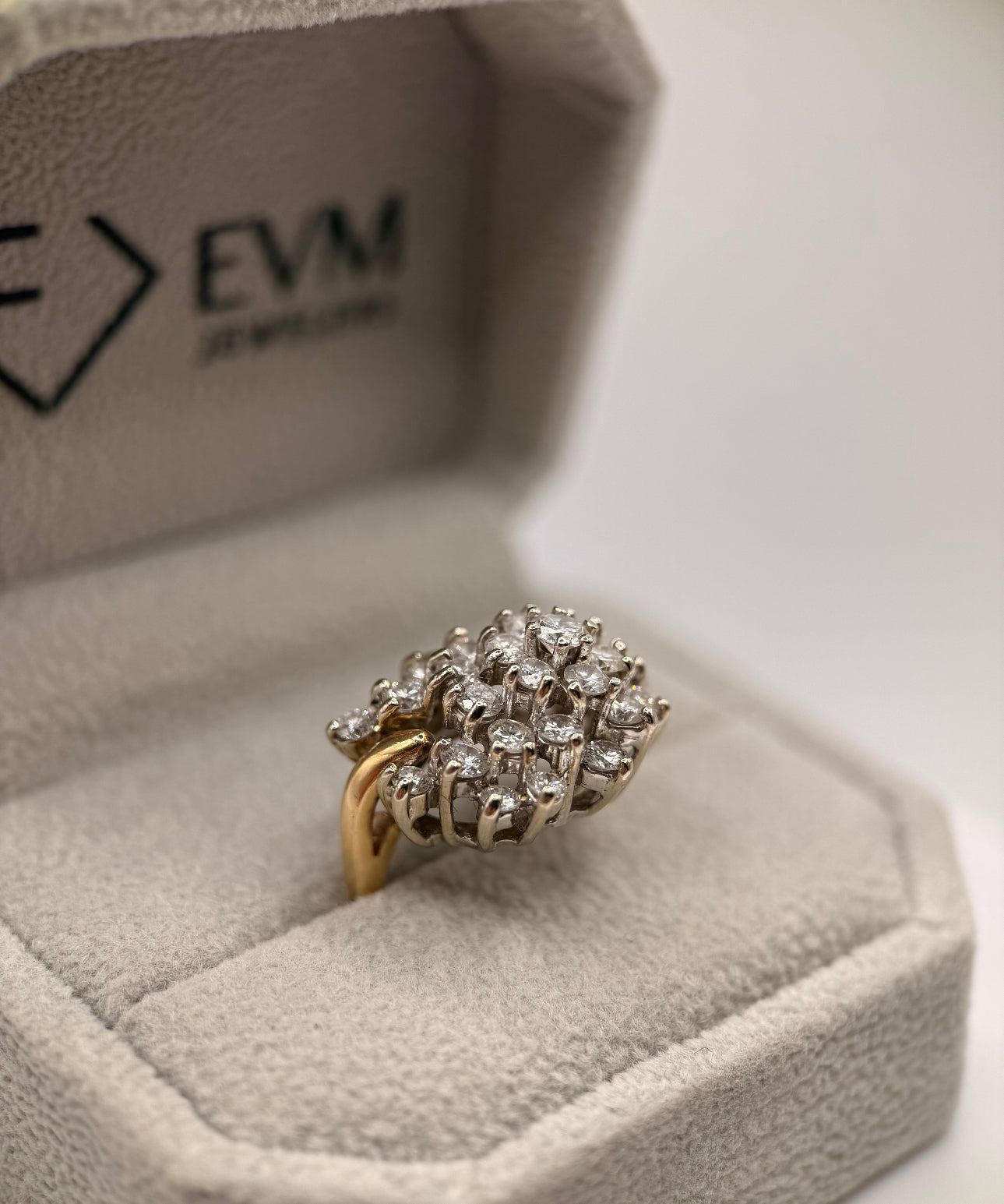 Vintage Natural Diamond Cluster Ring