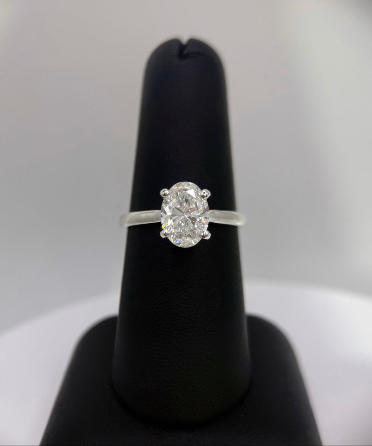14K White Gold 2.03ct Oval Ring