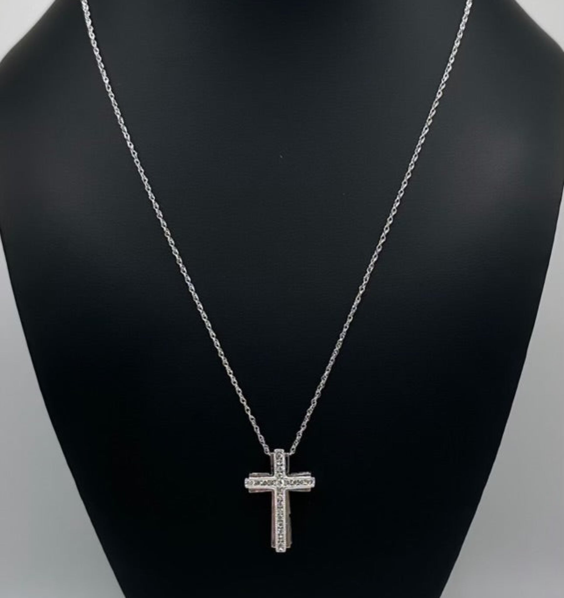 Sterling Silver Cross Pendant with .25CTW Lab Grown Diamonds