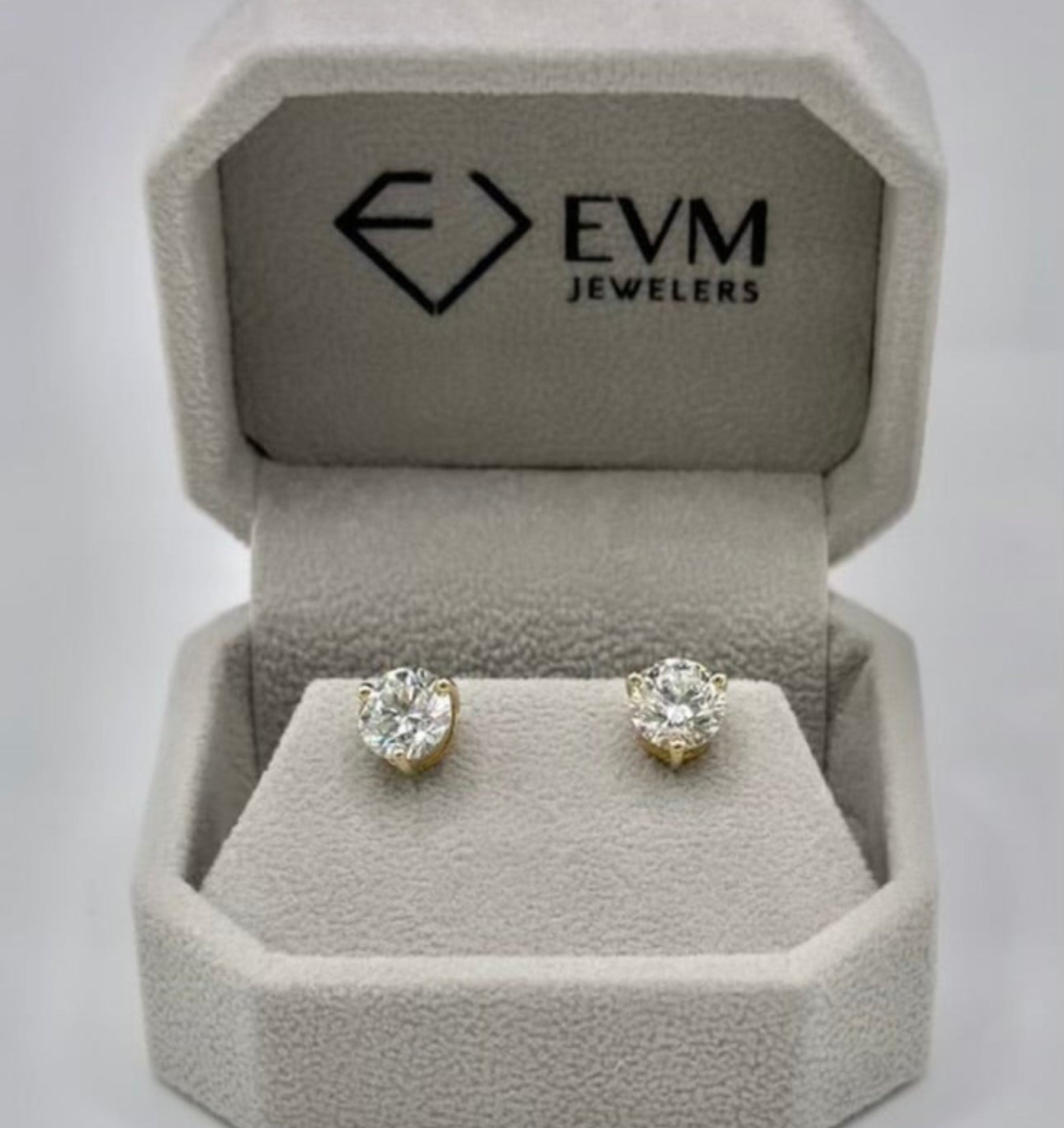 14K Yellow Gold 3ctw Round Lab Grown Diamond Studs