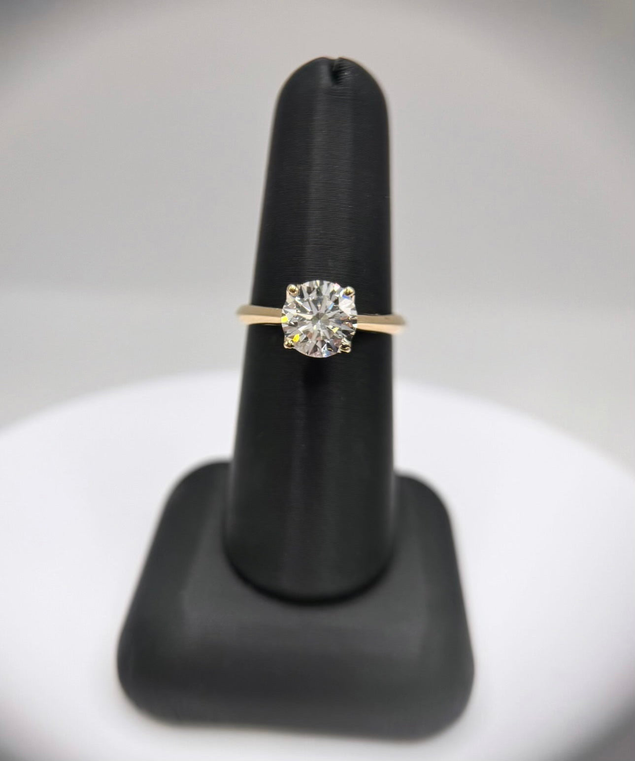 14K Yellow Gold 2ct Lab Grown Round Ring