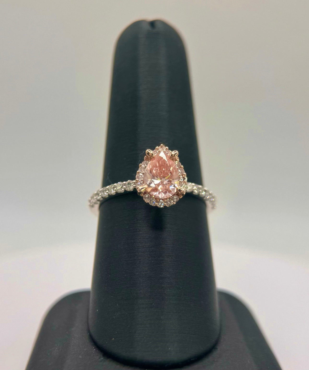 1 Carat Pink Lab Grown Diamond Halo