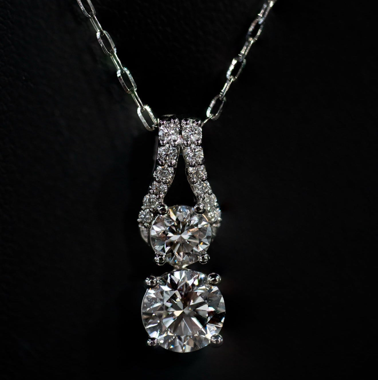 14K White Gold Diamond Necklace
