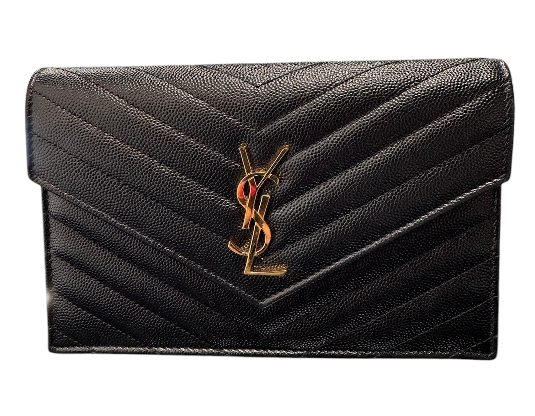CLASSIC CASSANDRE CHAIN WALLET IN GRAIN DE POUDRE LEATHER