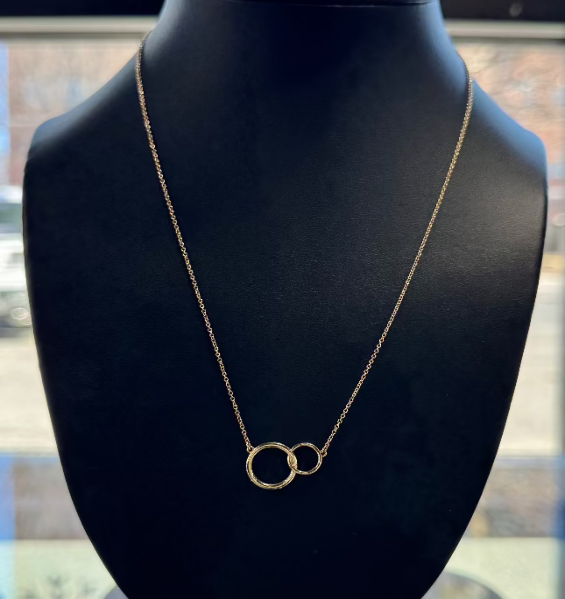 14K Yellow Interlocking Circle 18" Necklace