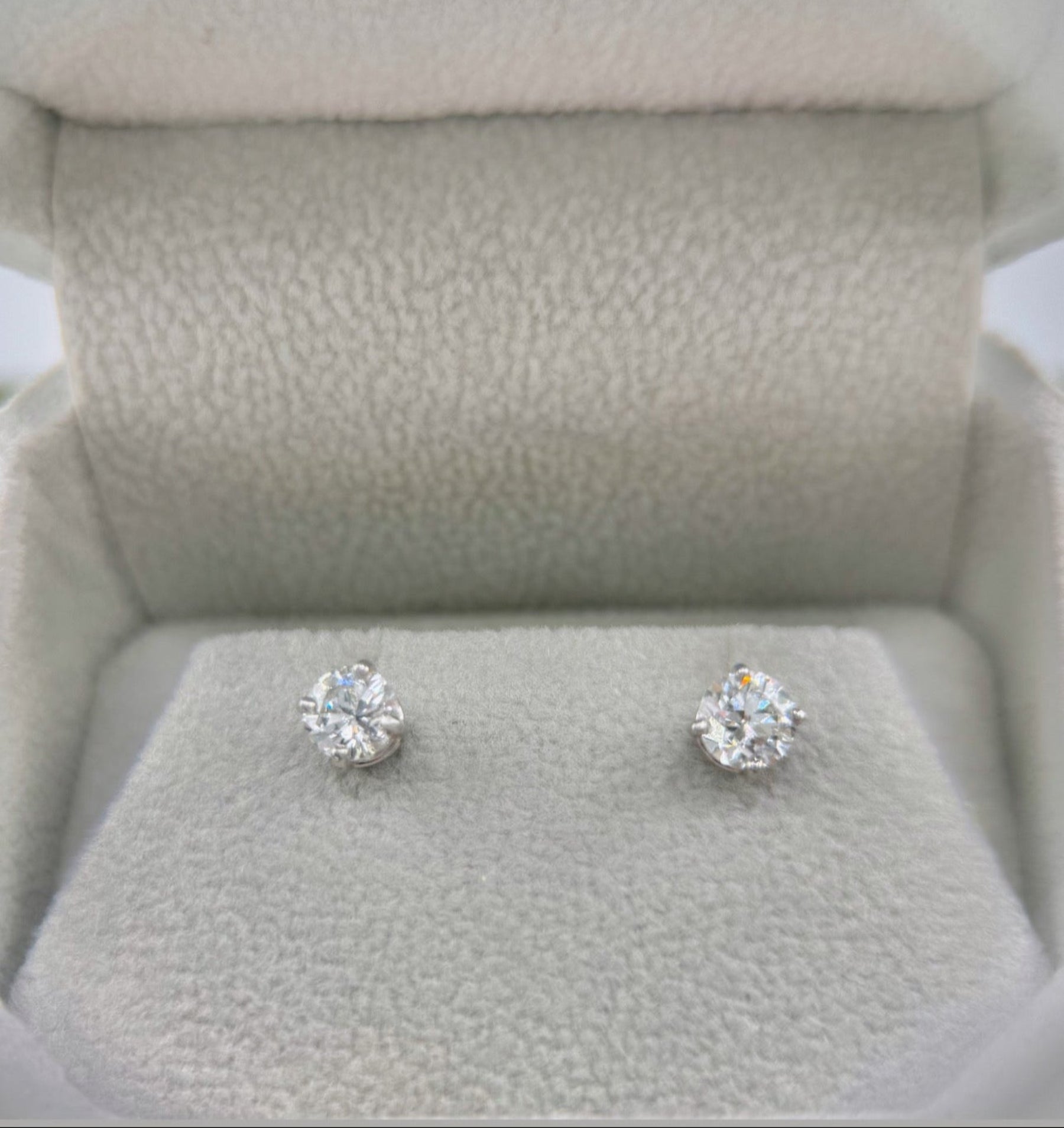 14K White Gold .75 CTW Natural Diamond Studs