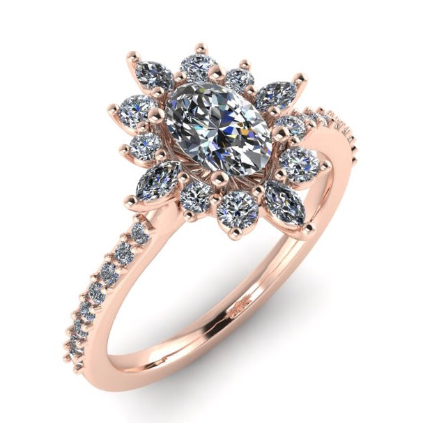 1.06 cttw Vintage Inspired Oval Ring