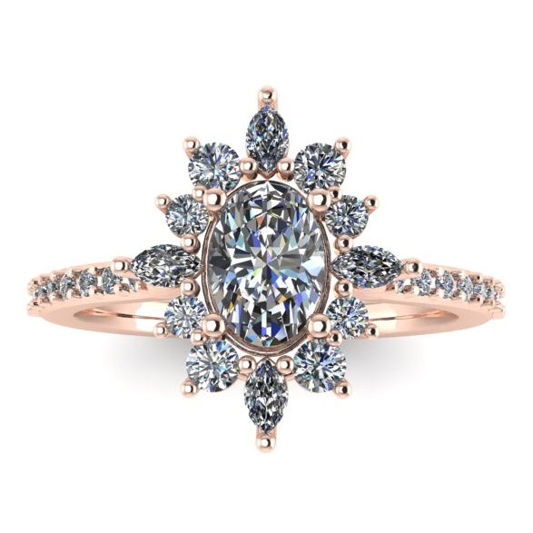 1.06 cttw Vintage Inspired Oval Ring