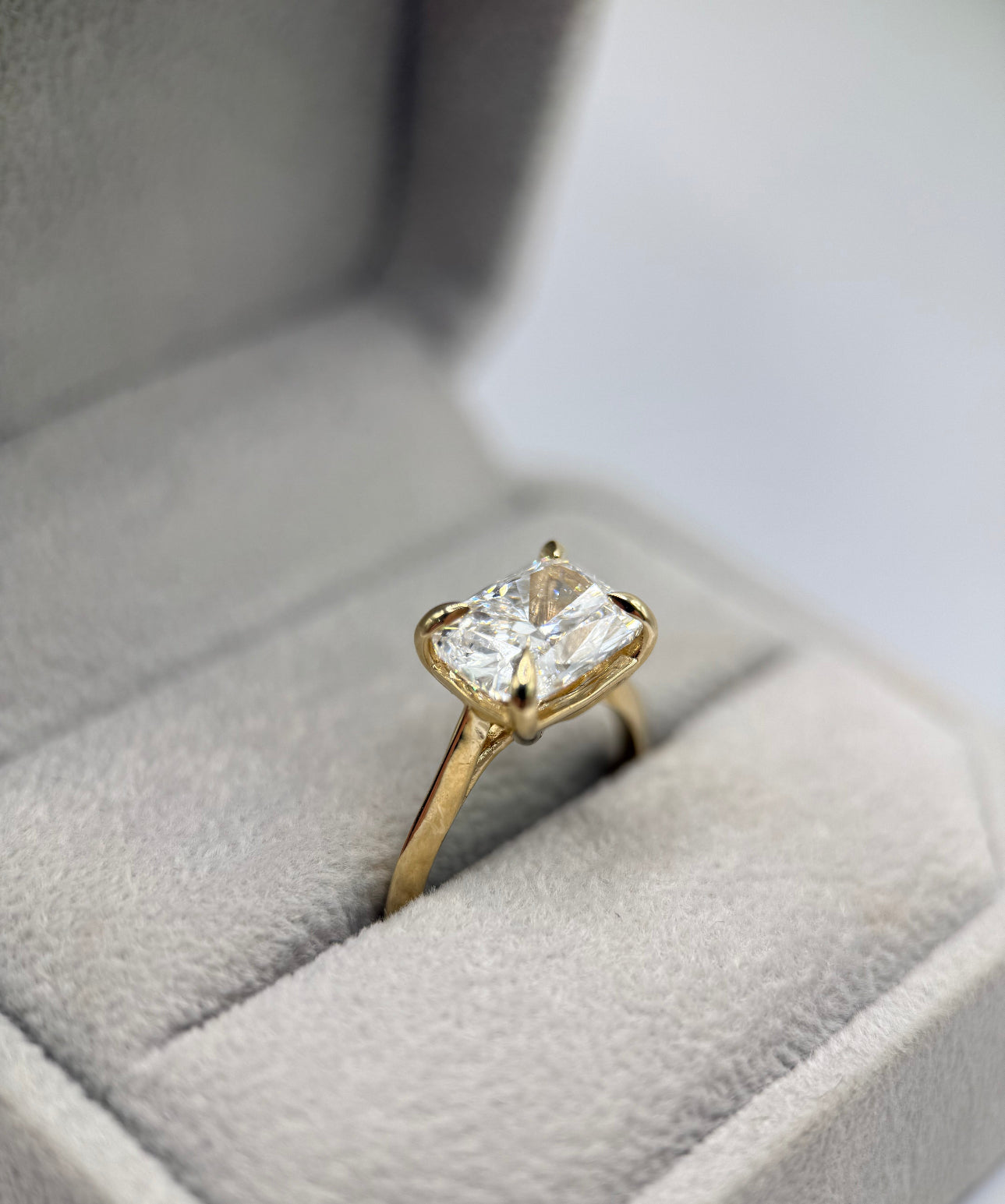 14K Yellow Gold 3ct Elongated Cushion