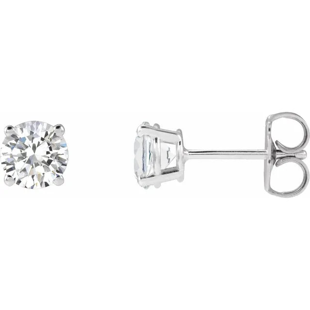 14K White 1 CTW Lab-Grown Diamond Stud Earrings