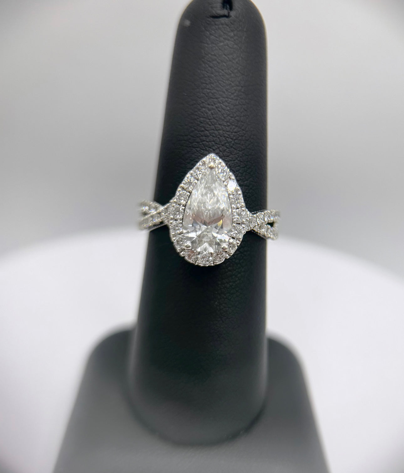 14k White Gold 1.56ct Pear Engagement Ring