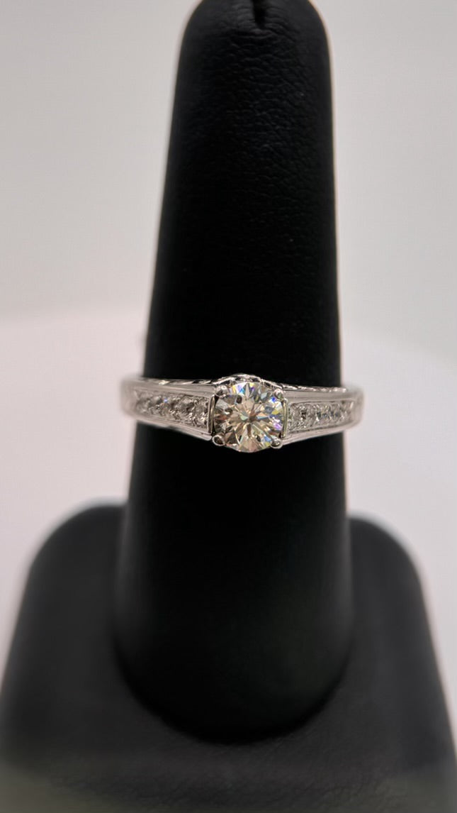 .65CT Natural Round Diamond Ring with Accent