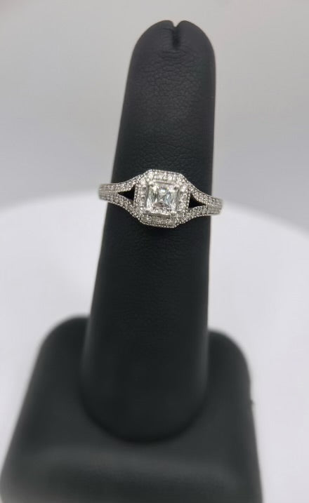 14K White Gold .4ct Natural Princess Engagement Ring