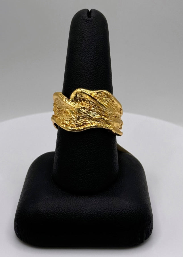 Bold Yellow Gold Plated Fashion Ring