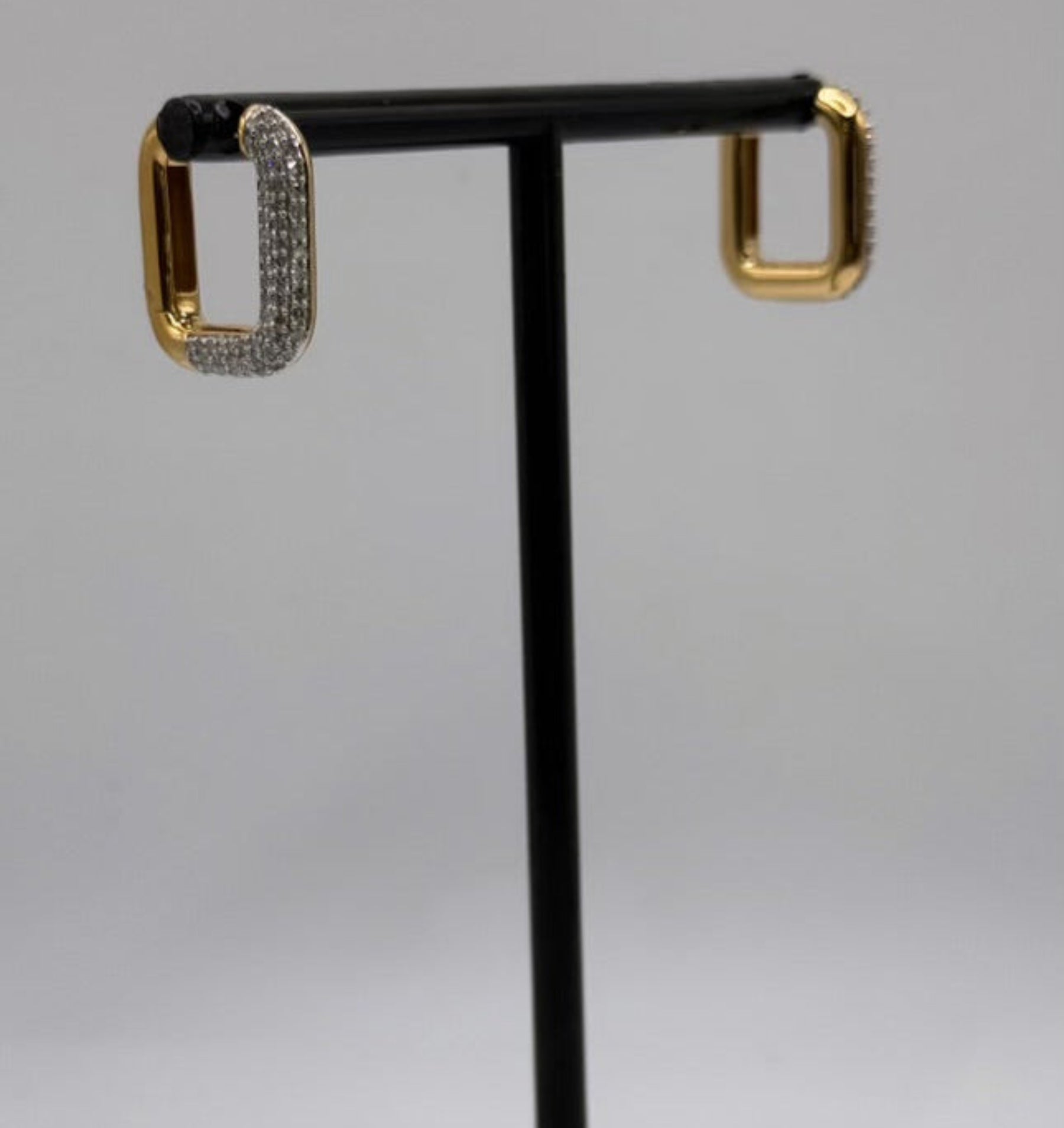 Sterling Silver Yellow Gold Plated with 1ctw Lab Grown Diamond Hoop Earrings