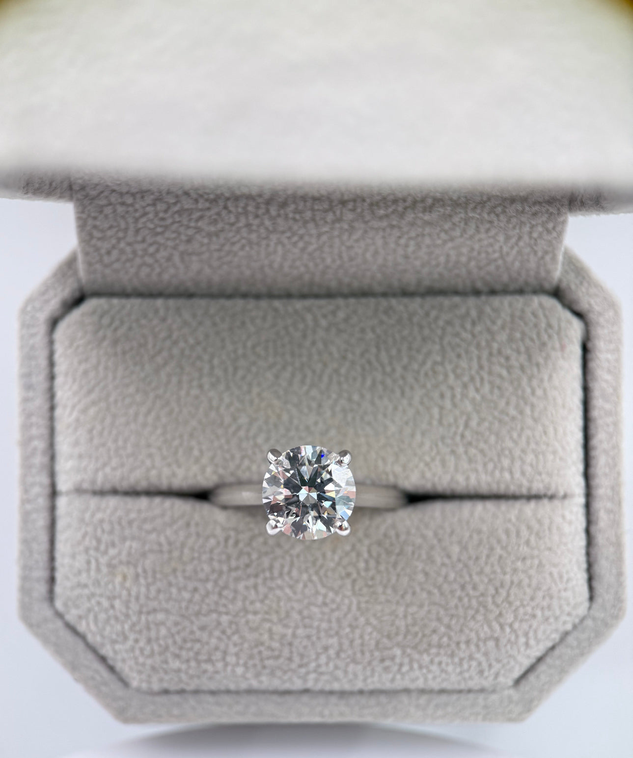 14K White Gold 2.5ct Round Engagement Ring