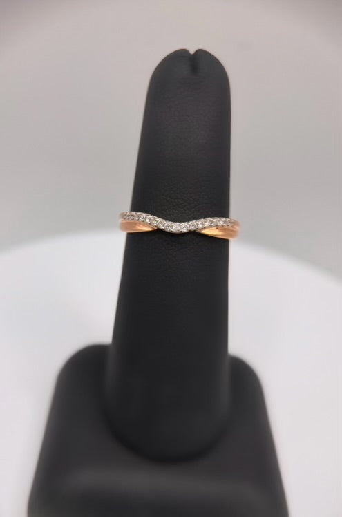 14k Rose Gold Band with Natural Diamonds