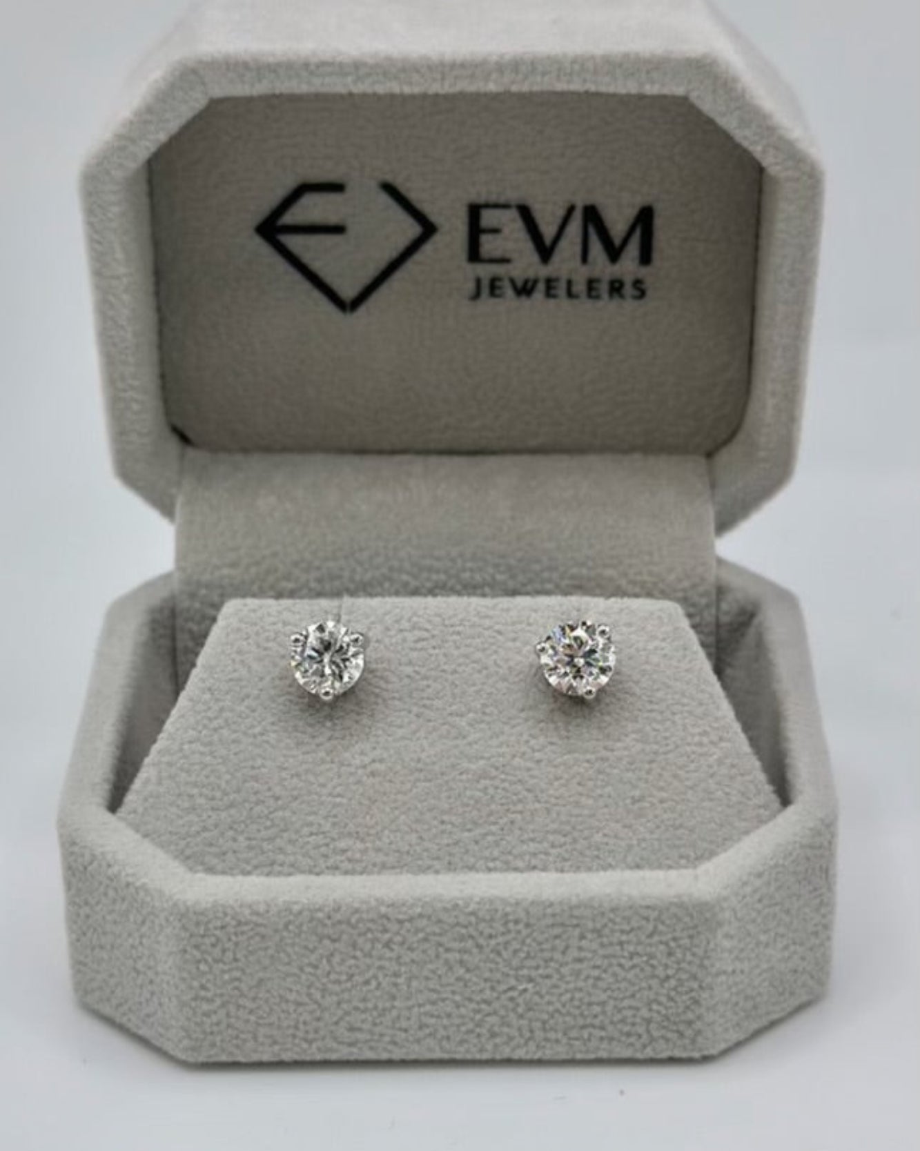 14K White Gold 1.50ctw Lab Grown Round Diamond Studs