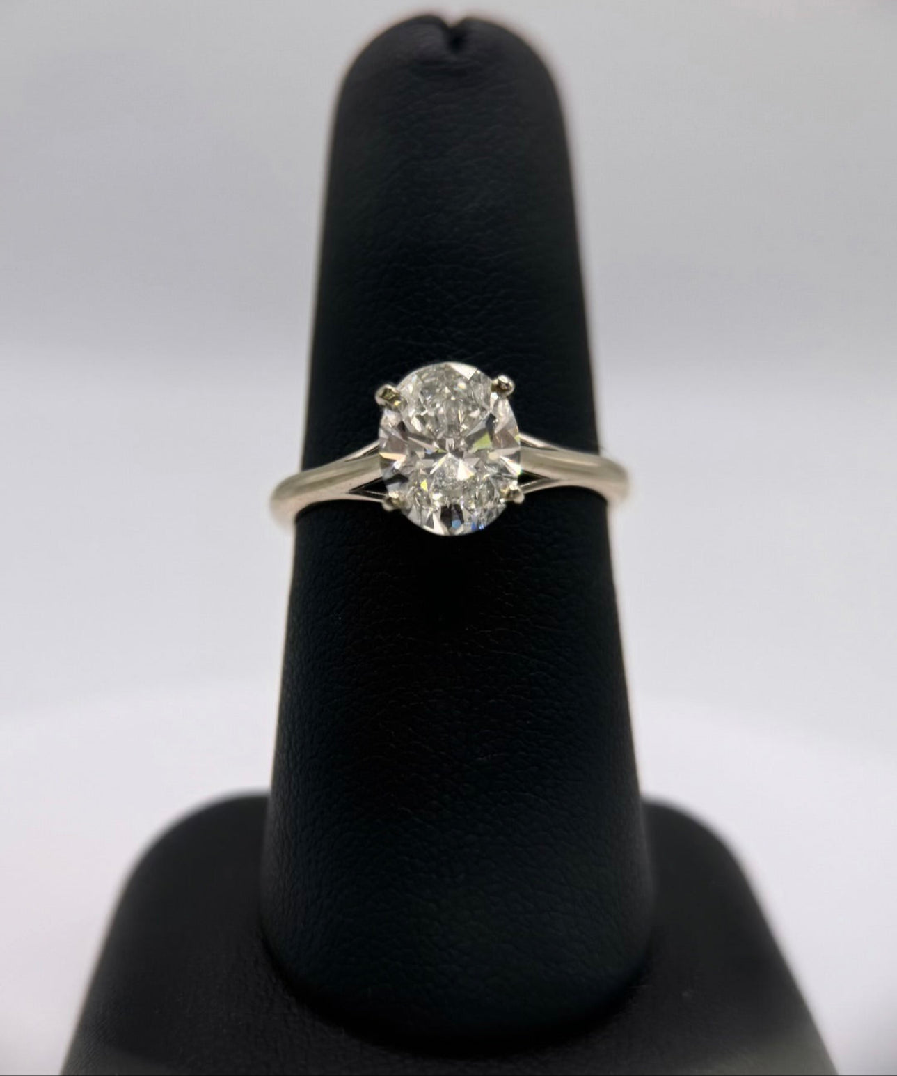 14K White Gold Lab Grown 1.92ct Oval