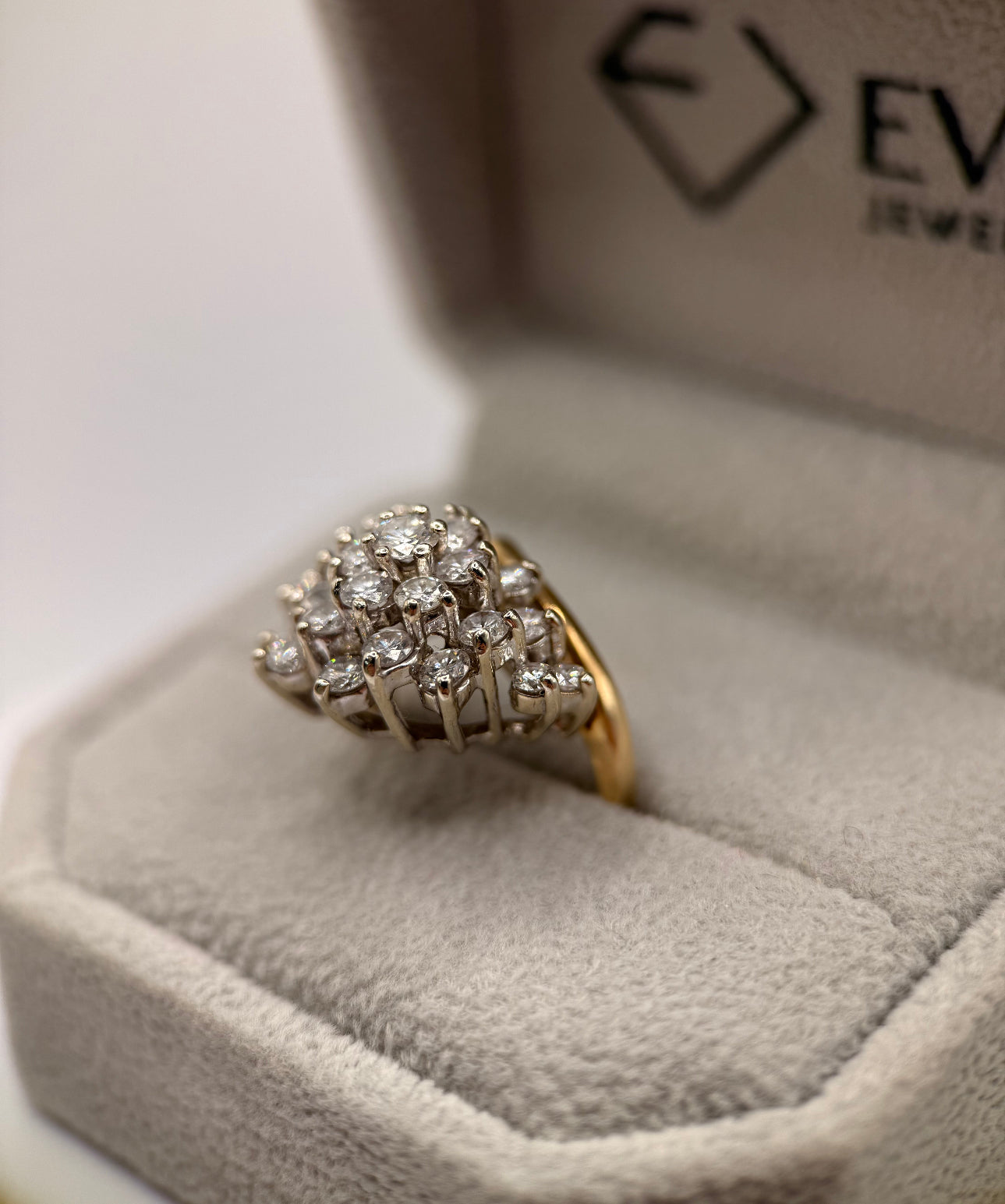 Vintage Natural Diamond Cluster Ring