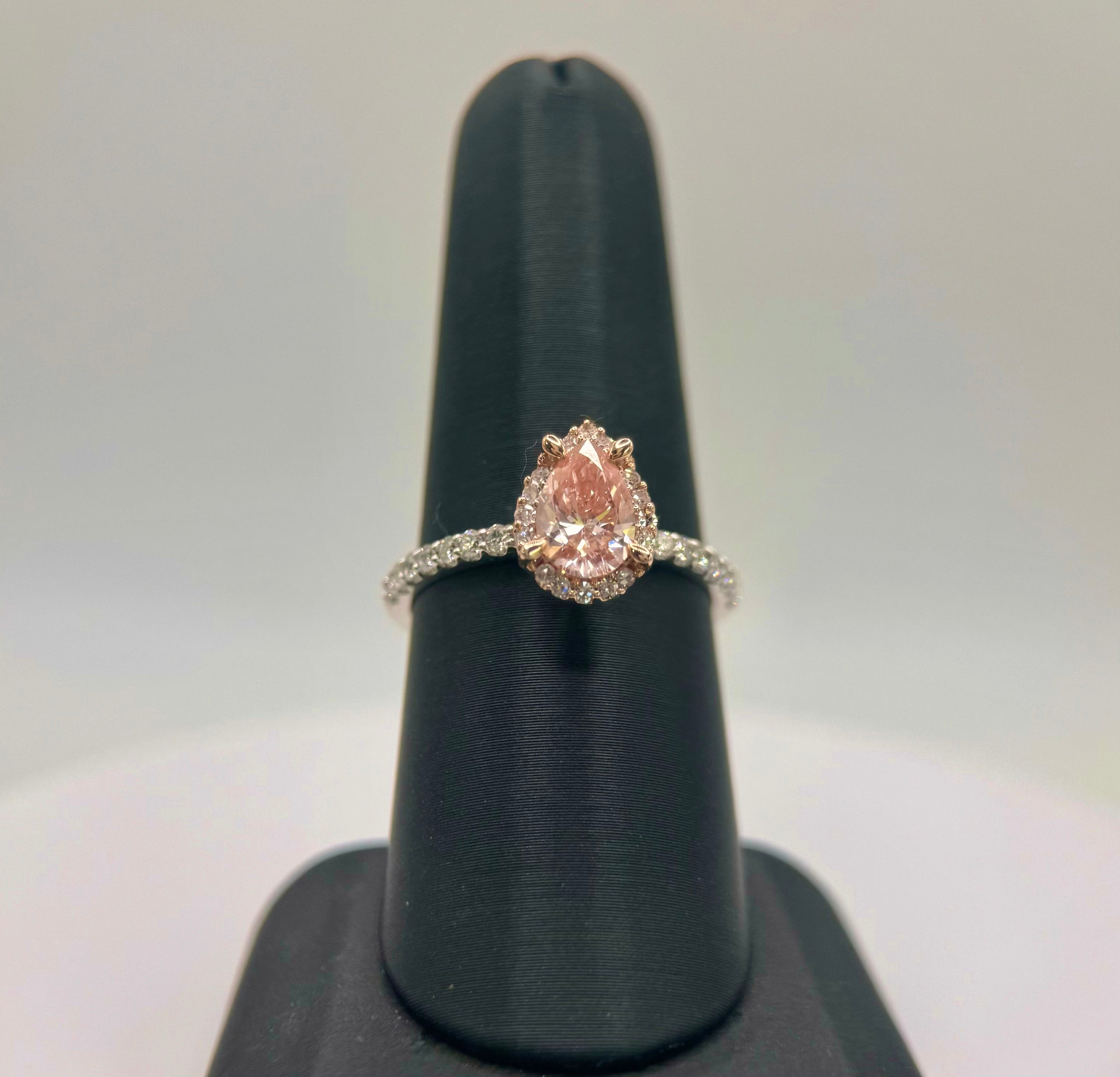 1 Carat Pink Lab Grown Diamond Halo