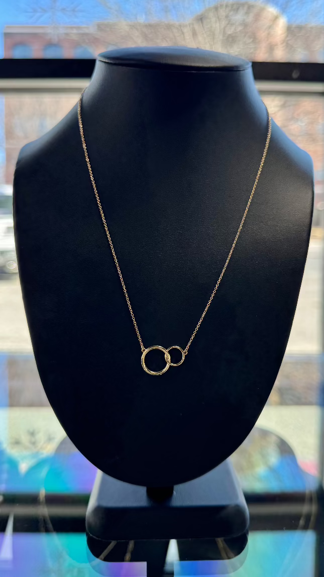 14K Yellow Interlocking Circle 18" Necklace