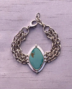 Sterling Silver Sleeping Beauty Turquoise Bracelet