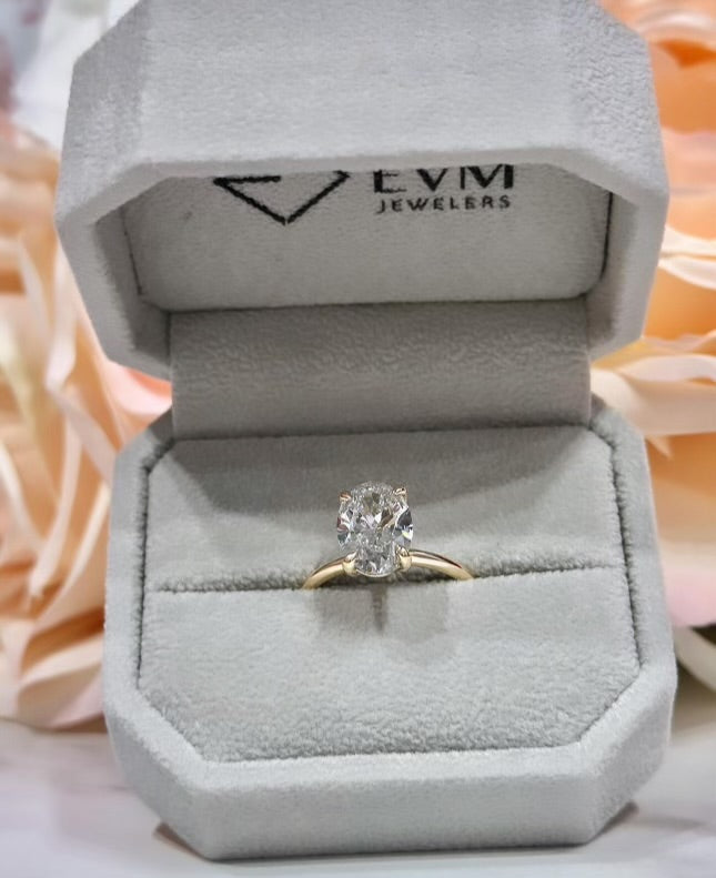 2.7CT LAB GROWN OVAL ENGAGEMENT RING