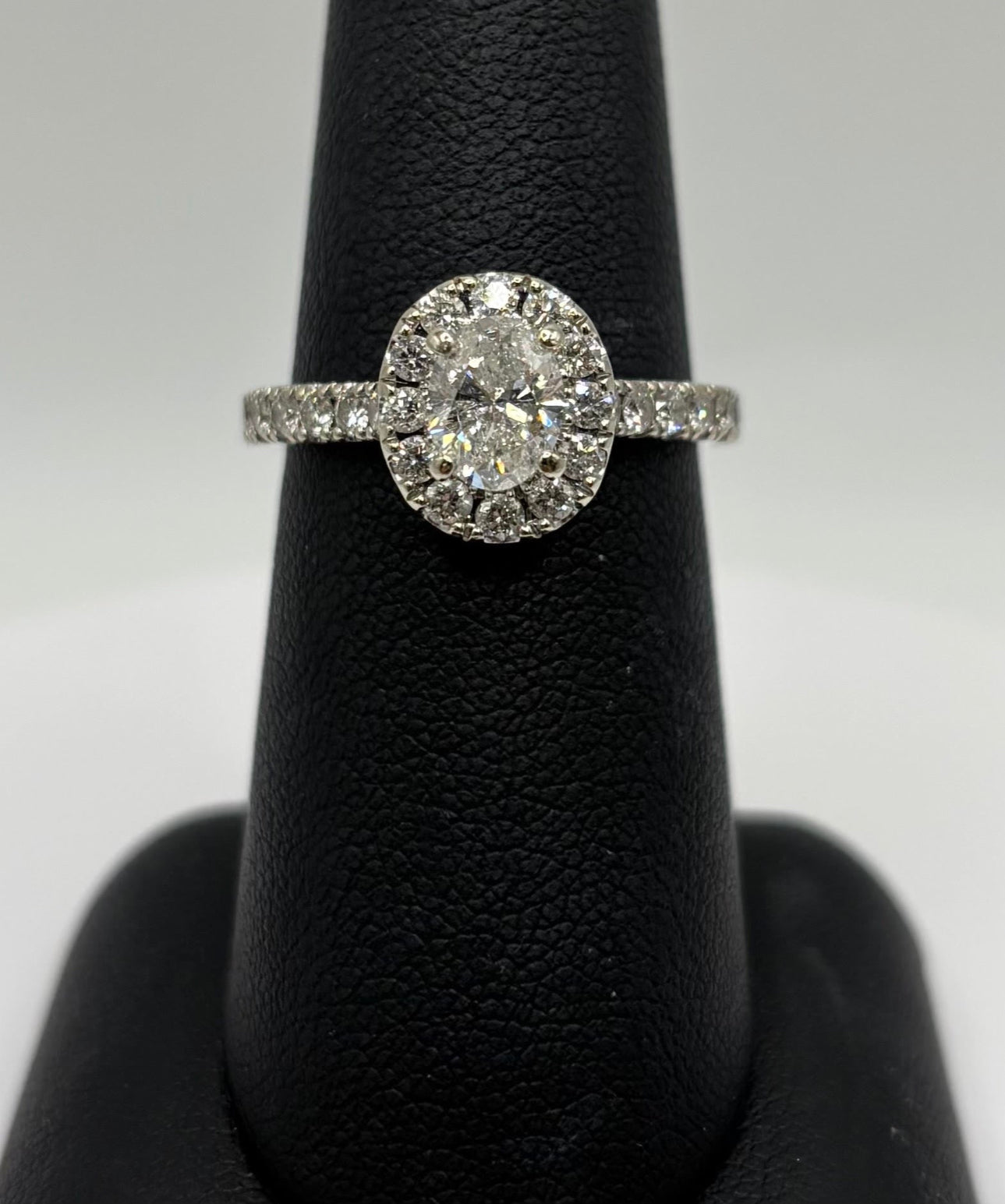 Oval Natural Diamond .75ct Halo with Accent