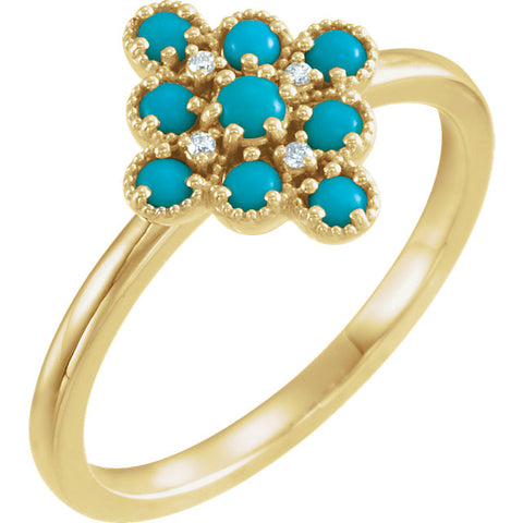 Turquoise / Opal Vintage Inspired Ring