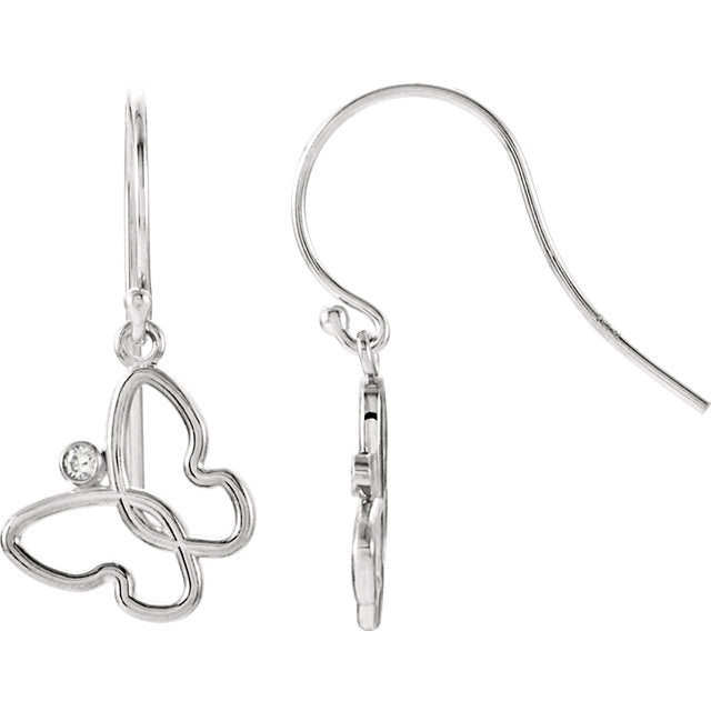Diamond Butterfly Earrings