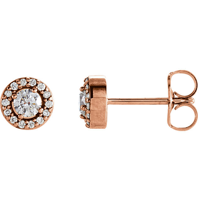 Diamond Halo-Style Earrings