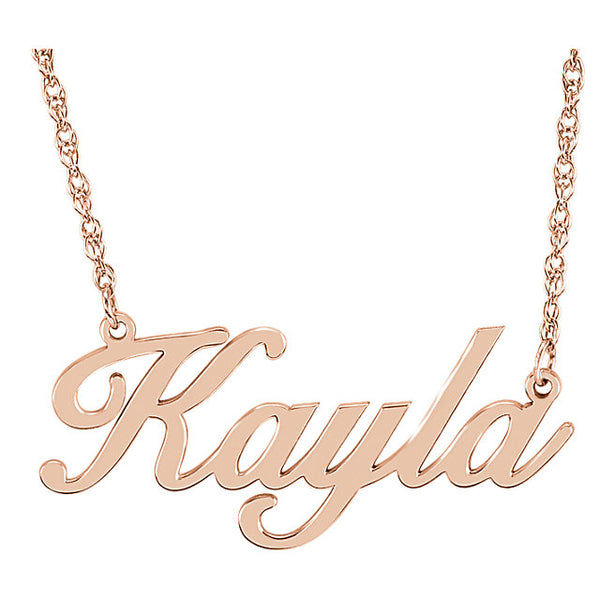 Script Nameplate Necklace